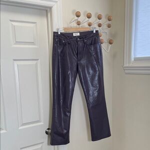 Aritzia - Agolde - Recycled Leather Straight Legged Pants - Purple 28